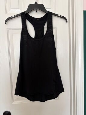 Athleta Black Racerback Mesh Performance Tank